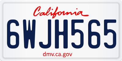 CA license plate 6WJH565
