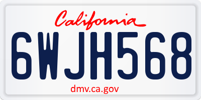 CA license plate 6WJH568