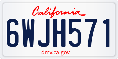 CA license plate 6WJH571