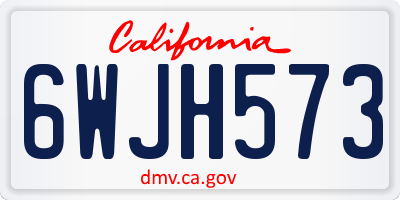 CA license plate 6WJH573