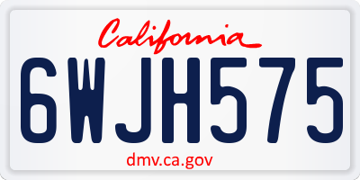 CA license plate 6WJH575
