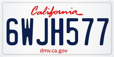 CA license plate 6WJH577