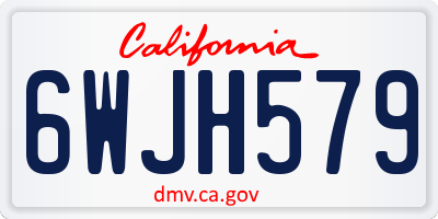 CA license plate 6WJH579
