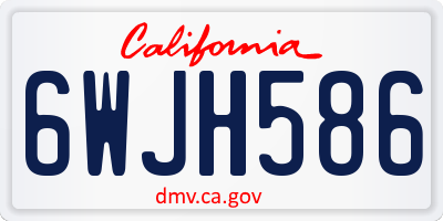 CA license plate 6WJH586