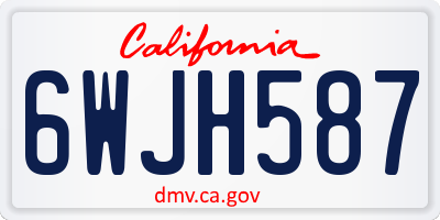 CA license plate 6WJH587