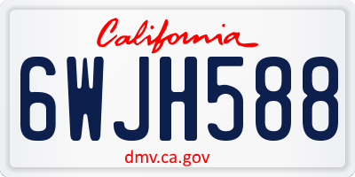 CA license plate 6WJH588