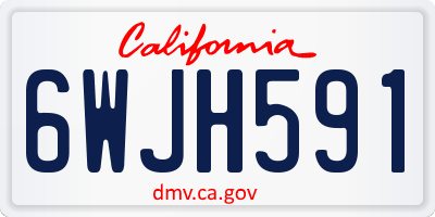 CA license plate 6WJH591