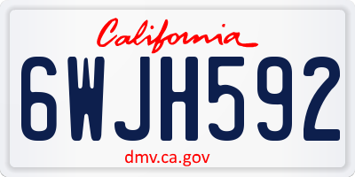 CA license plate 6WJH592