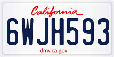 CA license plate 6WJH593
