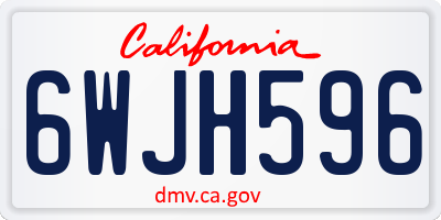 CA license plate 6WJH596