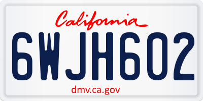 CA license plate 6WJH602