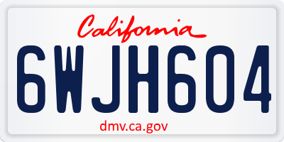 CA license plate 6WJH604