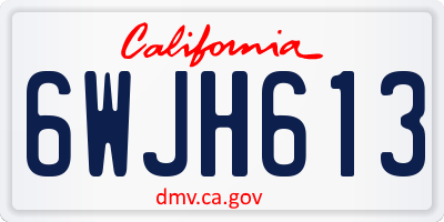 CA license plate 6WJH613
