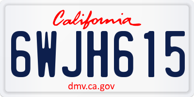 CA license plate 6WJH615