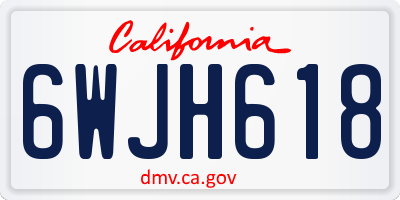 CA license plate 6WJH618