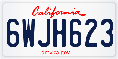CA license plate 6WJH623