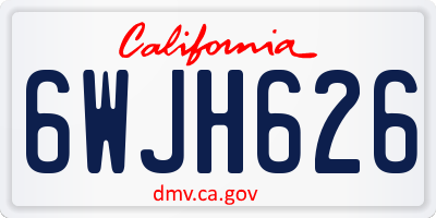 CA license plate 6WJH626