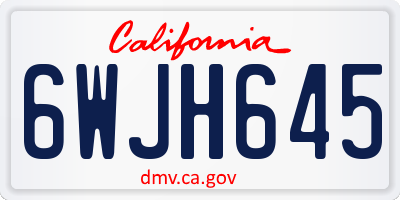 CA license plate 6WJH645