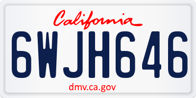 CA license plate 6WJH646