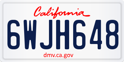 CA license plate 6WJH648