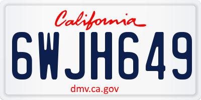 CA license plate 6WJH649