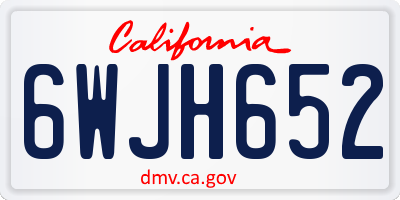 CA license plate 6WJH652