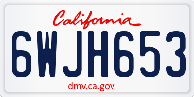 CA license plate 6WJH653