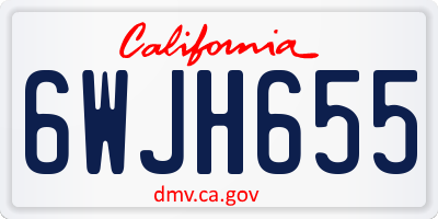 CA license plate 6WJH655