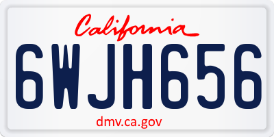 CA license plate 6WJH656