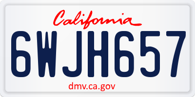 CA license plate 6WJH657