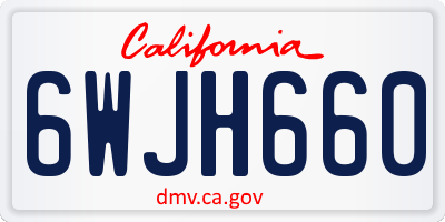 CA license plate 6WJH660