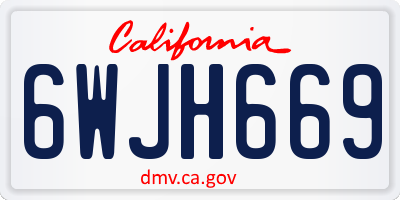 CA license plate 6WJH669