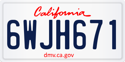 CA license plate 6WJH671