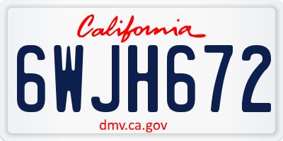 CA license plate 6WJH672