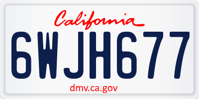 CA license plate 6WJH677