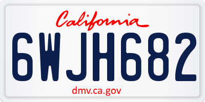 CA license plate 6WJH682