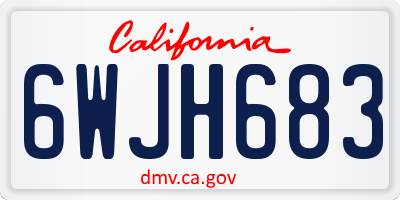 CA license plate 6WJH683
