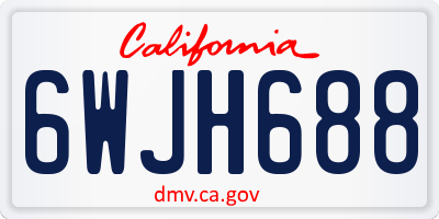 CA license plate 6WJH688