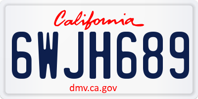 CA license plate 6WJH689