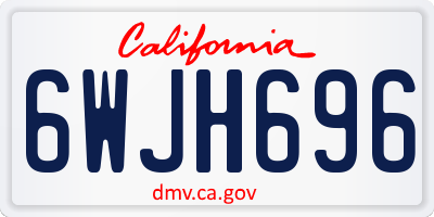 CA license plate 6WJH696