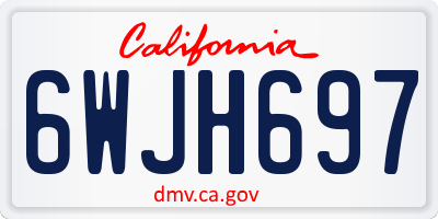 CA license plate 6WJH697