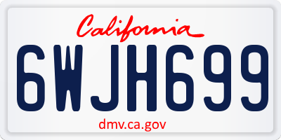 CA license plate 6WJH699