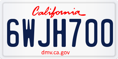 CA license plate 6WJH700