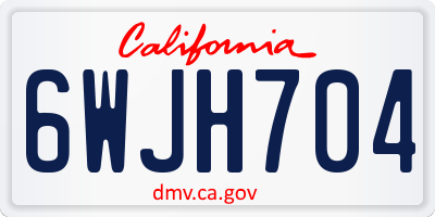 CA license plate 6WJH704