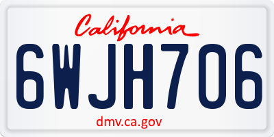 CA license plate 6WJH706