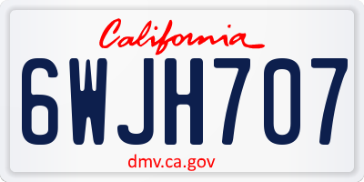 CA license plate 6WJH707