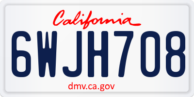 CA license plate 6WJH708