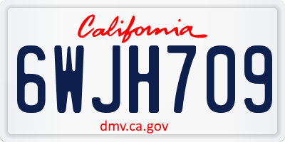 CA license plate 6WJH709