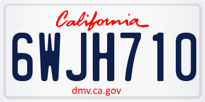 CA license plate 6WJH710