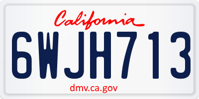 CA license plate 6WJH713
